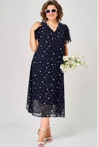 Платье Eva Grant 7116 синий горох