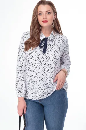 Блузка Anelli 321 белый в горох