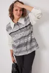 Блузка Begimoda 4136 сливочно-серый