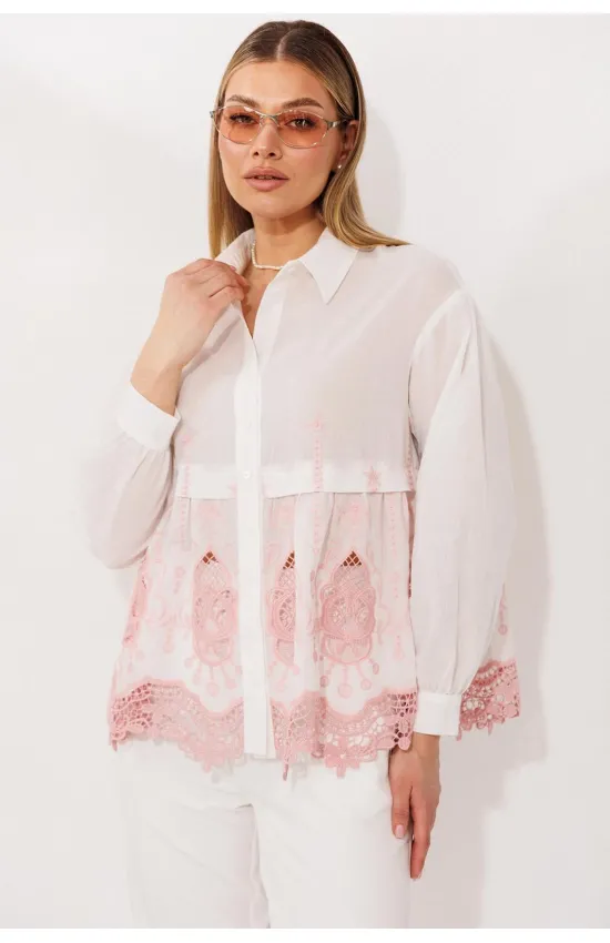 Блузка Мода-Юрс 26-2979 молочный_розовый