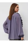 Блузка Condra Deluxe 16300 серый-фиолетовый