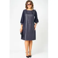 Платье Eva Grant 7310D синий баклажан