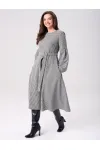 Платье Your Size 2269/164 Черно-белый в «гусиную лапку»