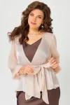 Блузка Fita 20763 Туника с поясом пудра