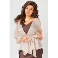 Блузка Fita 20763 Туника с поясом пудра