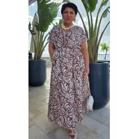 Платье Vittoria Queen 27803 молочно-коричневый принт