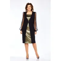 Платье Милора-Стиль 1417 черный + золото