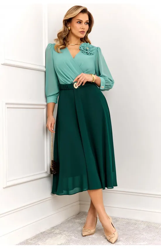 Платье Agatti 6001-1 Бирюзово-изумрудный