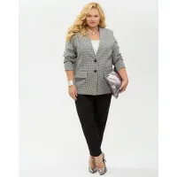 Пиджак Your Size 2265/170 Черно-белый в «гусиную лапку»