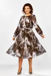 Платье Swallow 876.2 коричнево- серый принт