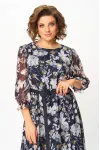 Платье Moda-Versal 2483 тёмно-синий с цветами