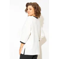 Блузка Лилиана 1495 бело-черный