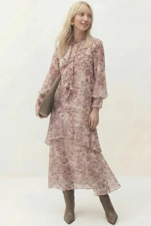 Платье Lokka 1817 розовый/белый/цветочный прин