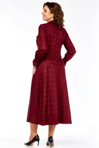 Платье Celentano 5078 бордовая клетка