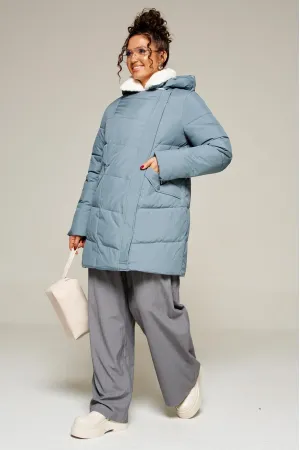 Пальто Beautiful & Free 8020 дымчато-синий