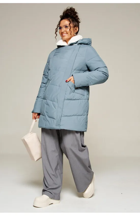 Пальто Beautiful & Free 8020 дымчато-синий