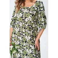 Платье Your Size 2255/164 Цветочный принт на черном