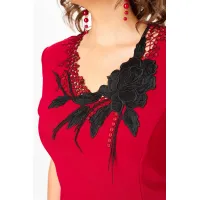 Платье Solomea Lux 973В алый с черным