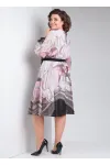 Платье Your Size 2220/164 Розово-серый принт