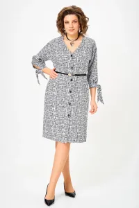 Платье Swallow 902.1 светло-серый Принт «черно-серая геометрия»