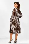 Платье Swallow 876.2 коричнево- серый принт