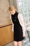 Платье Lokka 1709 черный/белые рукава