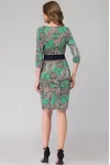 Платье Svetlana Style 1093 бежевые узоры+зеленый