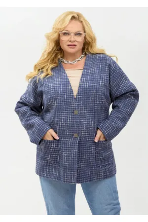 Пиджак Your Size 2267/164 Синий с добавлением бежевых нитей