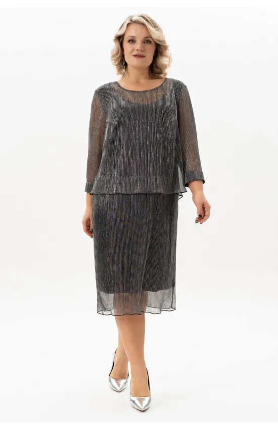 Платье Algranda 4118-6 Черный+серебро