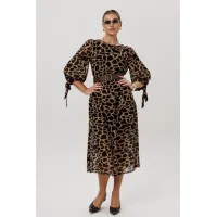 Платье Anelli 1733 Графичный леопард