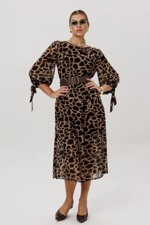 Платье Anelli 1733 Графичный леопард
