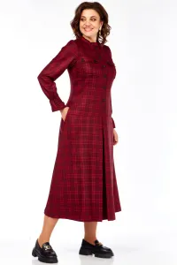 Платье Celentano 5078 бордовая клетка