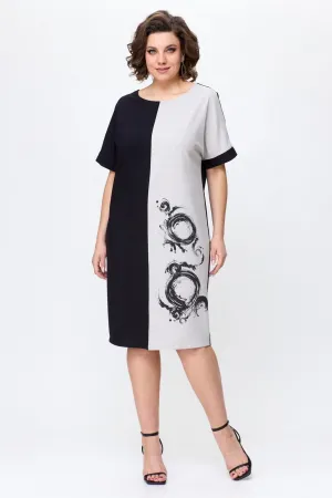 Платье Ladis Line 1495 натуральный+черный
