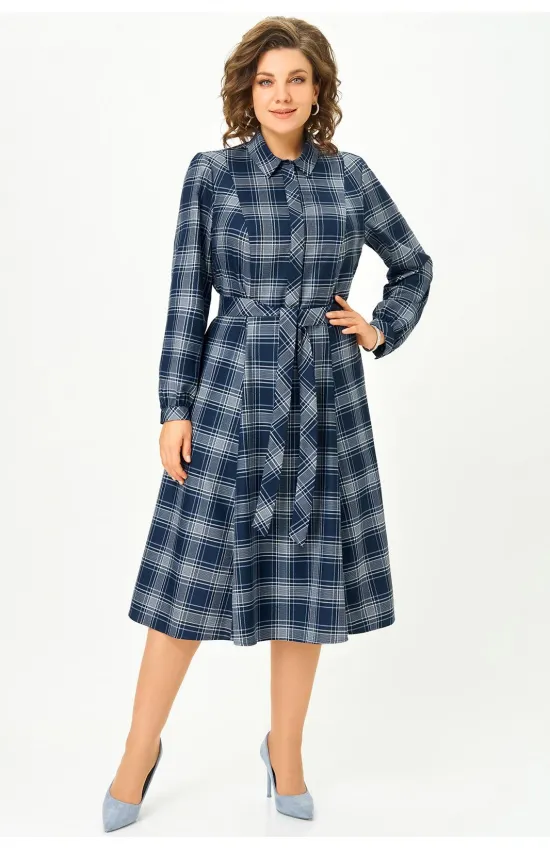 Платье Дали 5520.1 синяя клетка