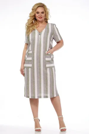 Платье Jurimex 2926 белый+оливковый+серый