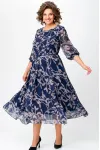 Платье Swallow 780 Синий, принт Ночной сад