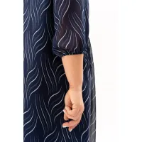 Платье Algranda 4145-с Синий,Молочный