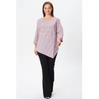 Блузка Modema 769-2 розово-серая полоска