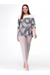 Блузка Talia Fashion Бл-81- цветочный с серым Блузка Talia Fashion Бл-81- цветочный с серым