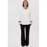 Блузка Mislana 12412 белый(отделка кружево) Блузка Mislana 12412 белый(отделка кружево)