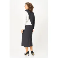 Платье Кокетка И К 1322 серый+белый