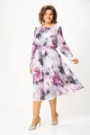 Платье Swallow 876.1 дымчато-лиловый, принт «цветы»