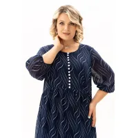 Платье Algranda 4145-с Синий,Молочный