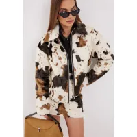 Куртка Vesnaletto 4300 белый+коричневый