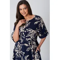 Платье Lenata 16508 синий в рисунок