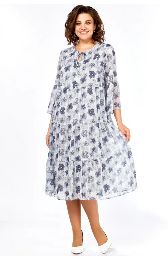 Платье Lady Style Classic 3007/1 синий с серым