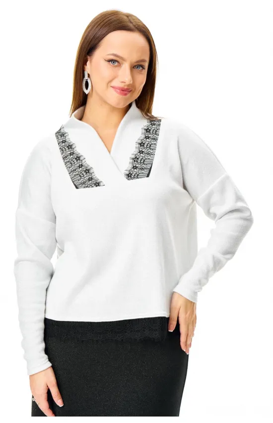 Кофта T&n 7723 белый с блеском.