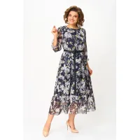 Платье Moda-Versal 2483 тёмно-синий с цветами Платье Moda-Versal 2483 тёмно-синий с цветами