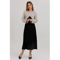 Платье Faufilure С1819 бежево-черный