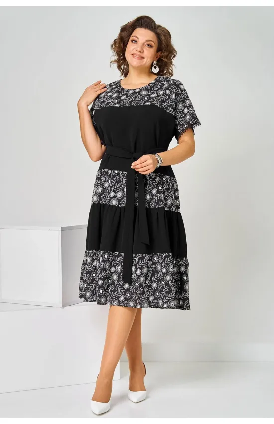 Платье Асолия 2715 черно-белый